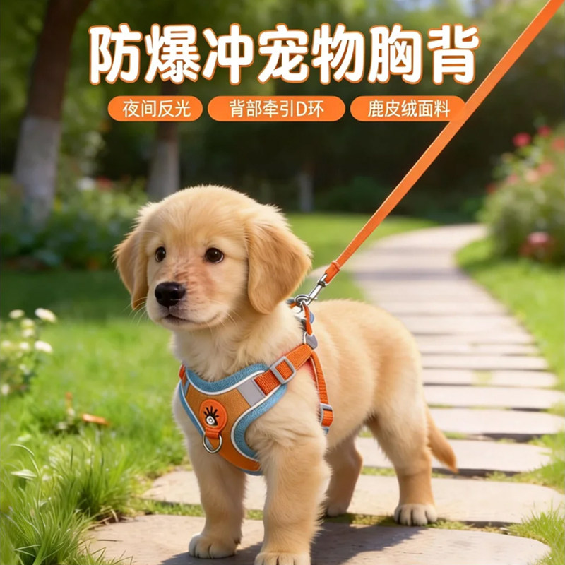 防爆冲宠物胸背牵引绳小型犬狗绳背带式夜间反光可调节,宠物/宠物食品及用品,狗牵引绳,淘宝优惠券,粉丝福利购,淘宝优惠卷