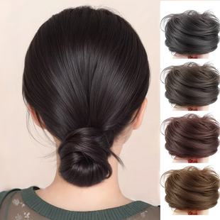 假发丸子头花苞头真发龙须花苞头盘发发苞低扎女增发真人发丝双