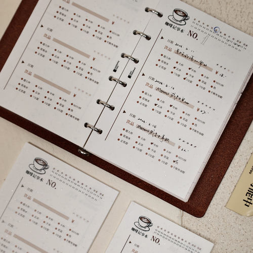 咖啡打卡手帐活页替芯|米哥Mesked|M5/A7