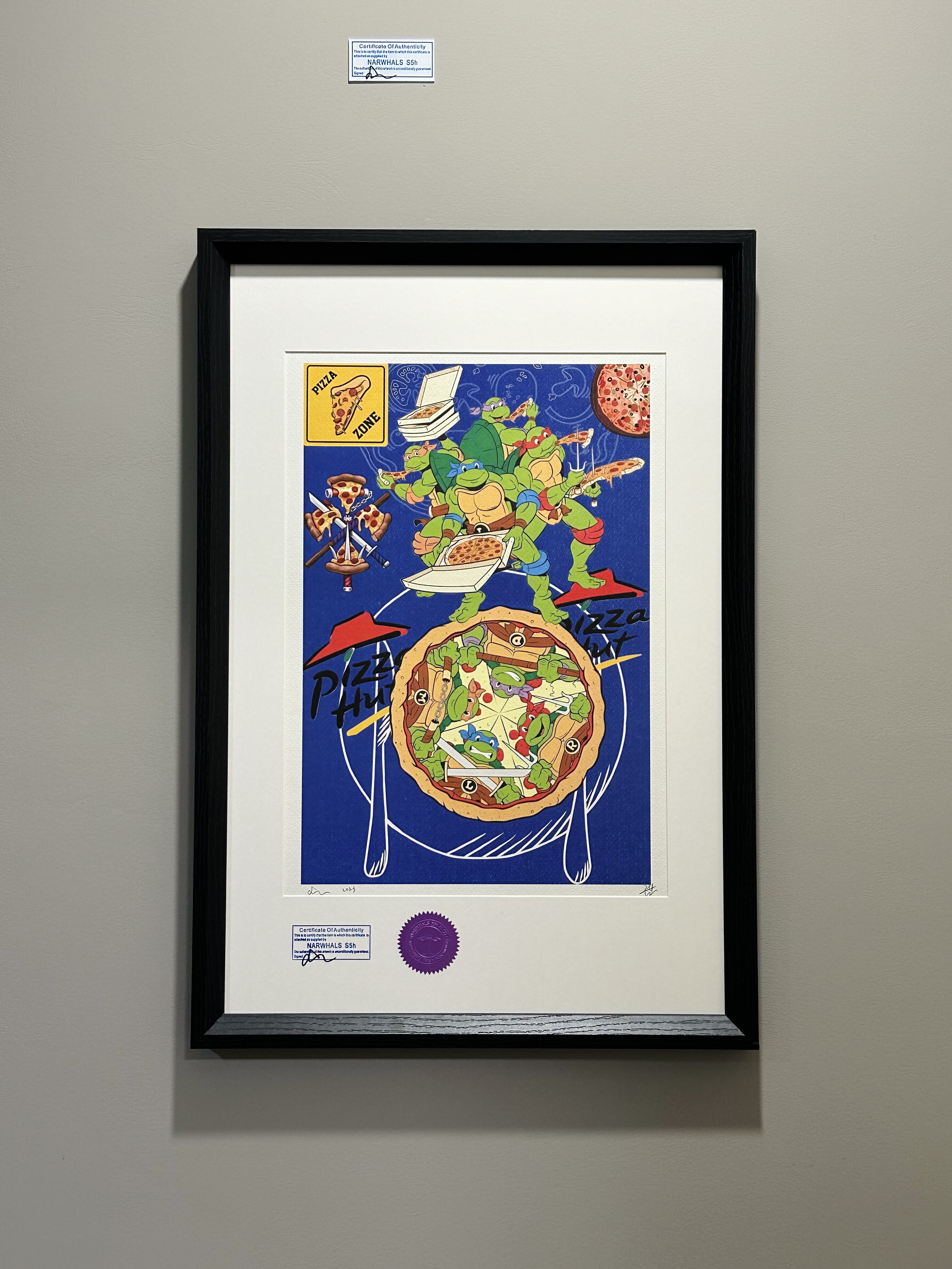 s5h正品限量艺术版画忍者神龟&必胜客创意收藏家装卧室客厅装饰画