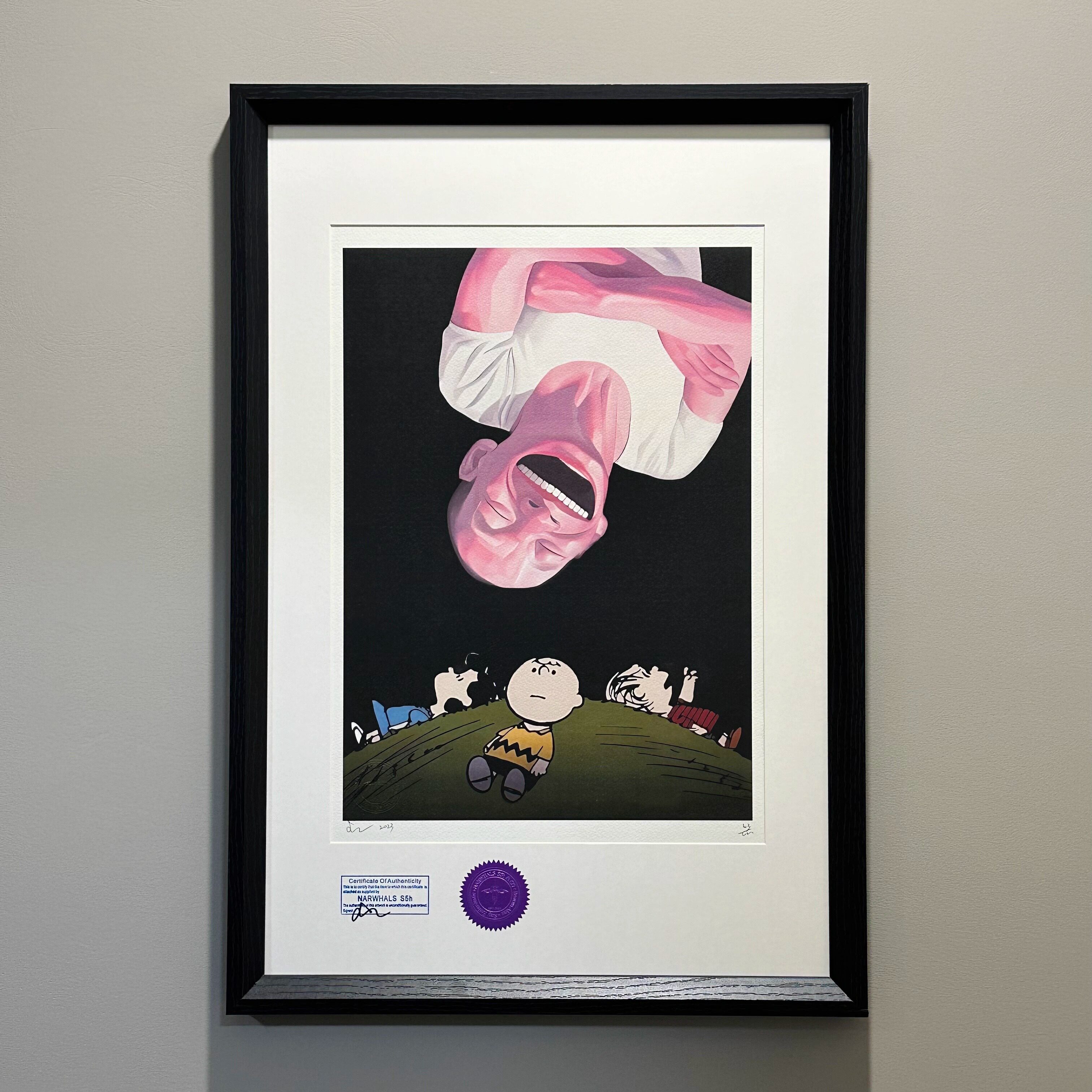 S5H正品限量艺术版画 史努比Snoopy&岳敏君笑脸人 客厅装饰画挂画