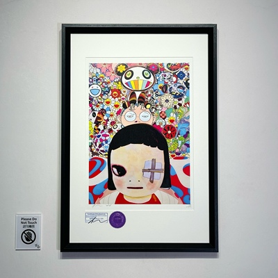 S5h正品限量潮流版画奈良美智 村上隆太阳花 客厅艺术装饰画挂画