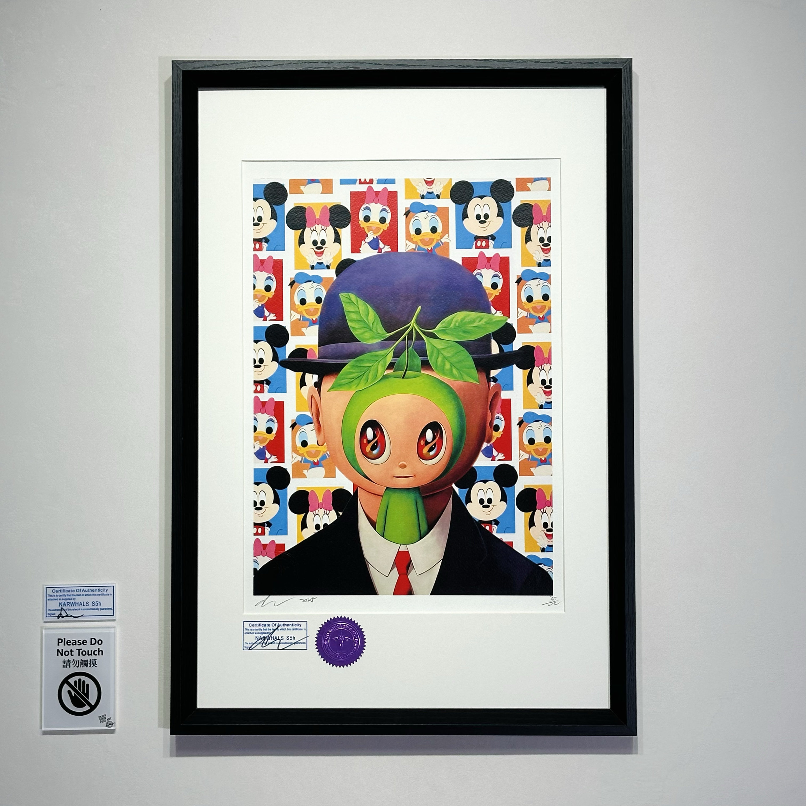 S5H正品限量潮流艺术版画 马格利特&米奇米妮 客厅创意装饰画挂画