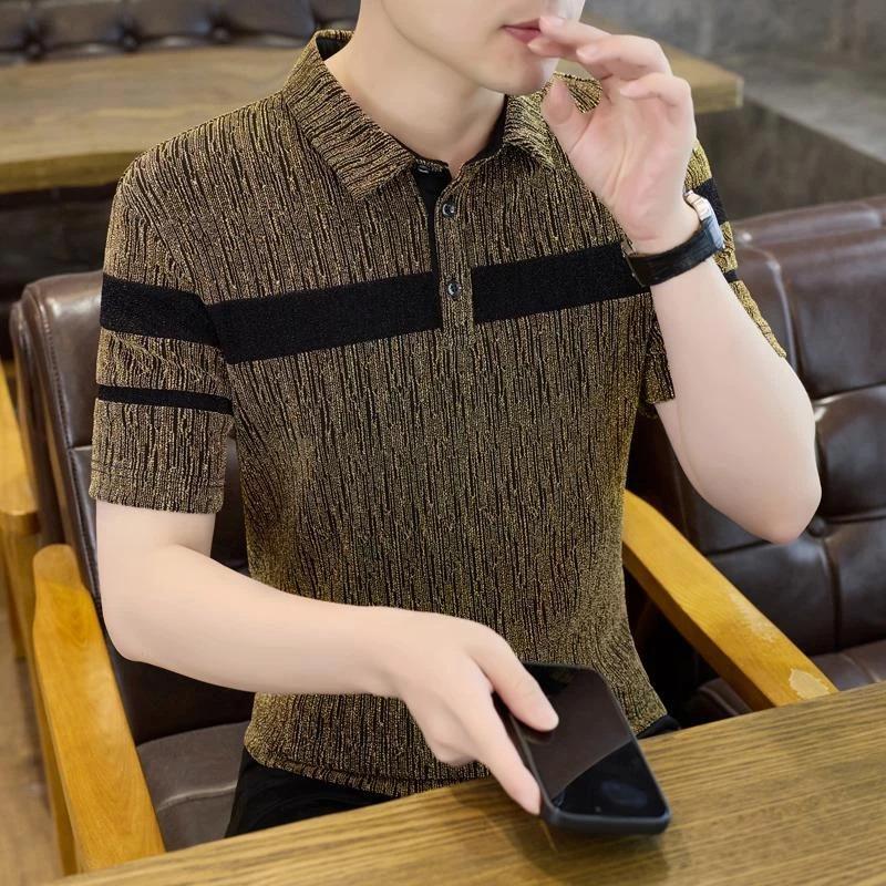 Cloud轻奢2号店4夏季男士休闲POLO衫薄款半袖简约印花速干港风