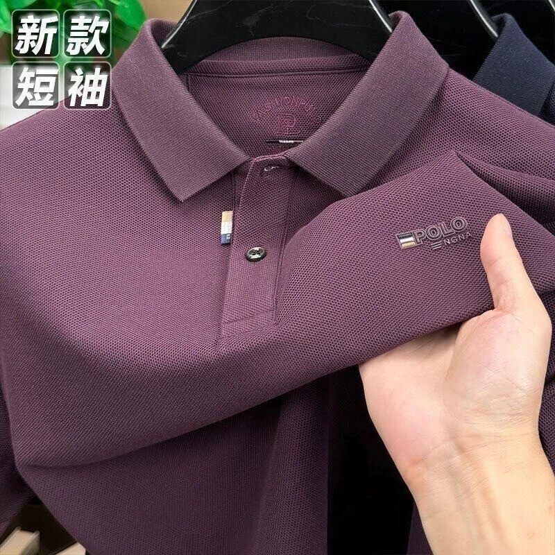 云枢优衣馆3夏季男士短袖POLO衫中青年烫压图标T恤百搭宽松翻领