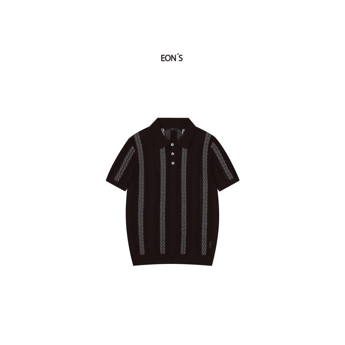 伊禾物服饰男装夏季短袖polo衫老钱风商务休闲t恤上衣针织马球衫