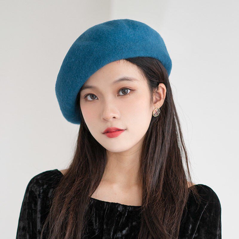新款适合短发戴的帽子帽子女贝雷帽秋冬搭冬季韩版潮流毛呢帽网红