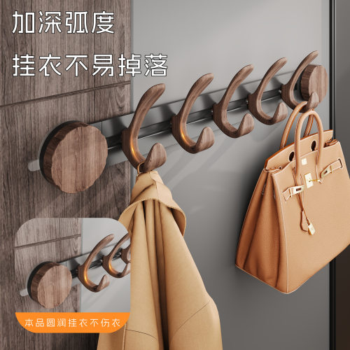 吸盘门后挂钩胡桃木纹挂