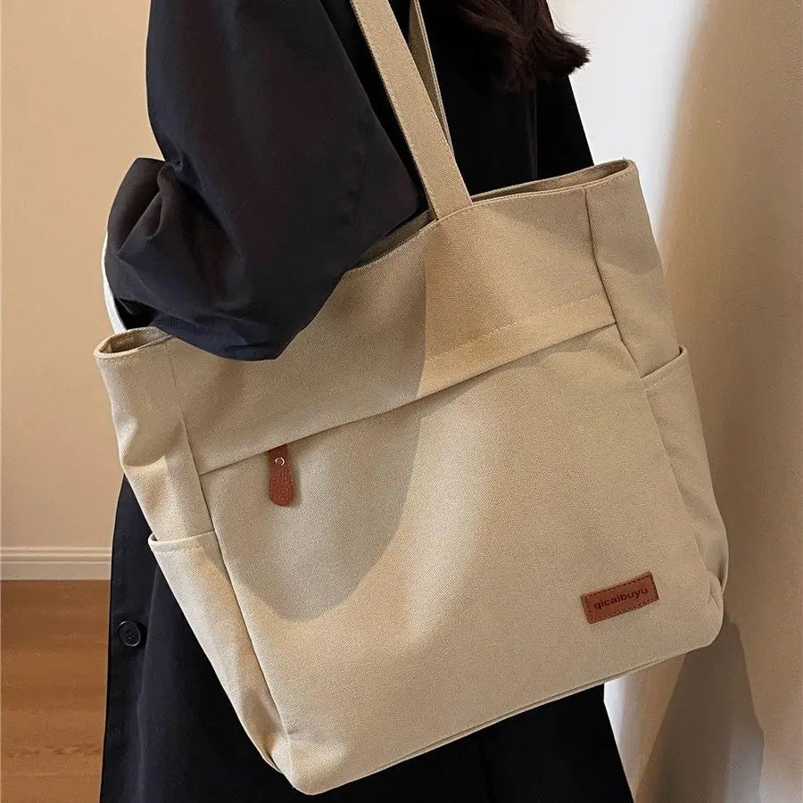 时尚大容量包包女大学生上课手提布袋上班帆布单肩通勤托特妈咪包,箱包皮具/热销女包/男包,时尚帆布包,淘宝优惠券,粉丝福利购,淘宝优惠卷