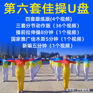 第六套佳木斯快乐舞步健身操视频U盘中老年养生保健操广场舞优盘