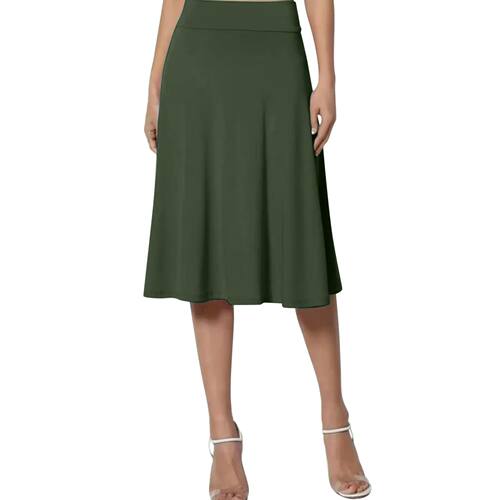 High waisted mid length skirt for women 女士高腰中长款半身裙