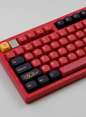 KBDiy GMK红武士键帽KOA高度PBT五面热升华工艺黑色IKBC宁芝61/75