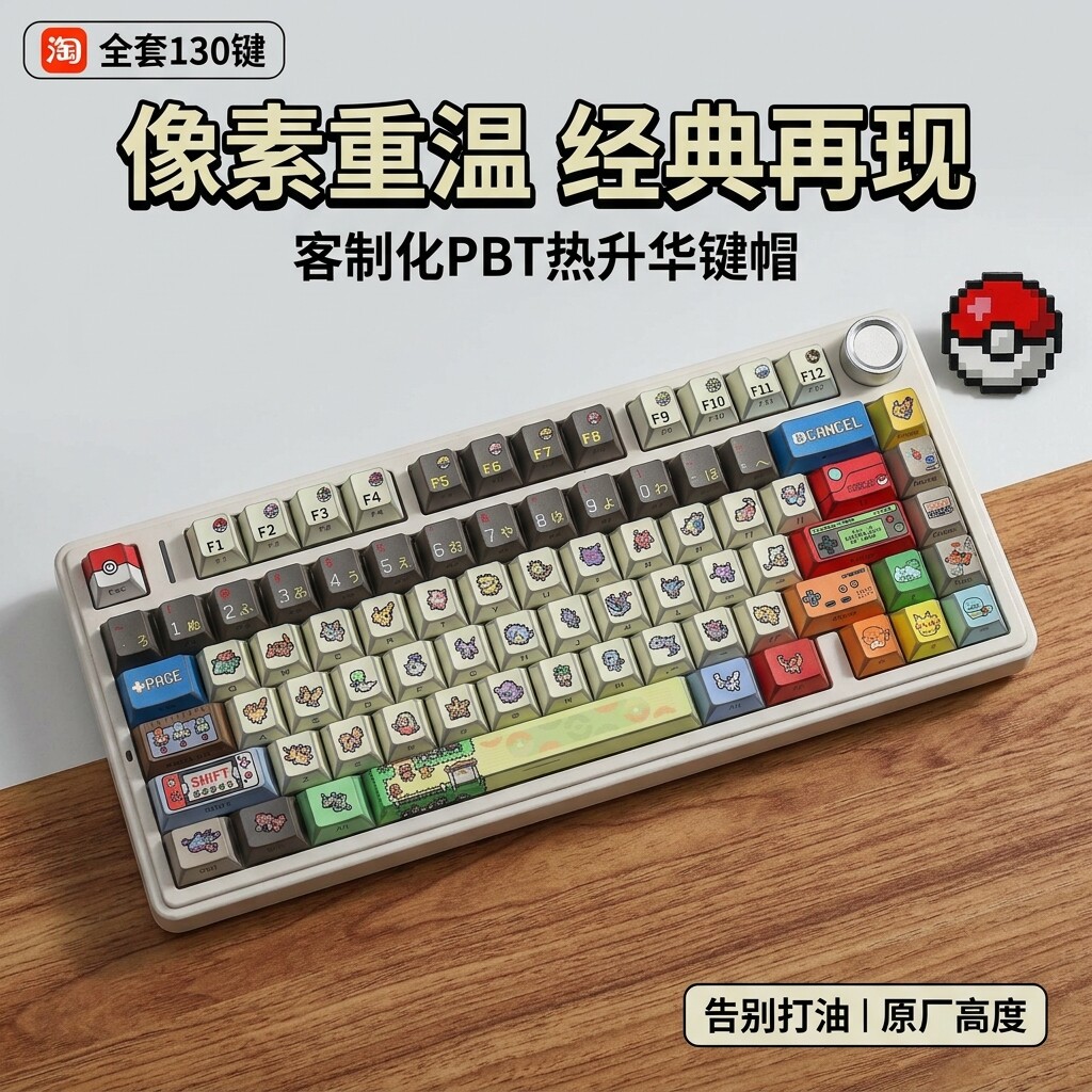 宝可梦键帽透光侧刻PBT热升华图片