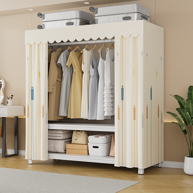 货架衣柜全封闭式简易衣柜卧室家用出租房组装结实耐用金属防尘帘,住宅家具,独立衣柜,淘宝优惠券,粉丝福利购,淘宝优惠卷