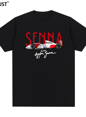 Ayrton Senna短袖T恤埃尔顿塞纳迈凯伦F1周边纪念车神衣服INS男女
