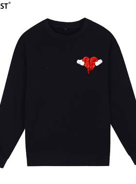 Kanye West圆领卫衣嘻哈潮牌心碎808s Heartbreak男女侃爷街头