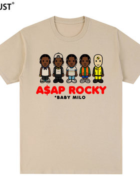 ASAP ROCKY短袖T恤嘻哈Hip Hop饶舌搞笑街头卡通男女Rap同款美式