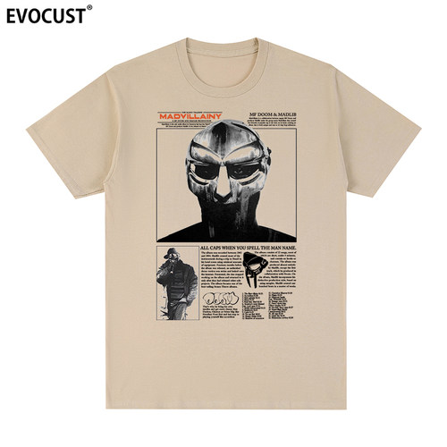 MF DOOM短袖T恤铁面杜姆MADLIB面具嘻哈潮传奇纪念男女复古角斗士