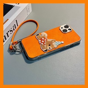 iq00 刺绣波点腊肠狗适用vivoiqoo15手机壳iqooz10turbo 立体爱酷13卡通12可爱z9x橙色z8挂绳z7i软u5十u3x