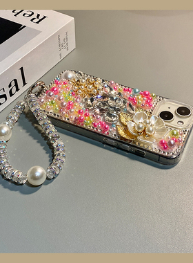 彩色钻石花朵适用小米17手机壳15spro韩系14ultra挂链13水钻12spo/12x日韩11青春版10立体mix4/8se/civi5/4/3