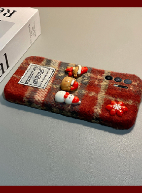 圣诞雪人小熊适用oppoa3pro手机壳a2x红色a1格子a97秋冬季a96毛绒a95卡通a93a91a72a58a57a52a32a11a9a31a8a5