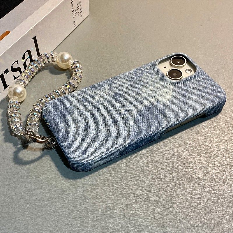 手机壳硅胶闪粉亮片简约纯色牛仔