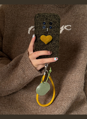 ins风橄榄绿爱心适用华为荣耀magic8手机壳mgaic7挂件play8tpro皮绳7t秋冬季6t毛绒5t软majic6至尊版5/honor