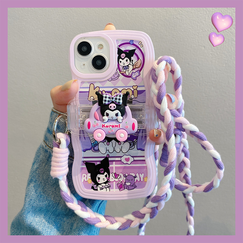手机壳背夹斜挎挂绳库洛米卡通可爱背带斜跨