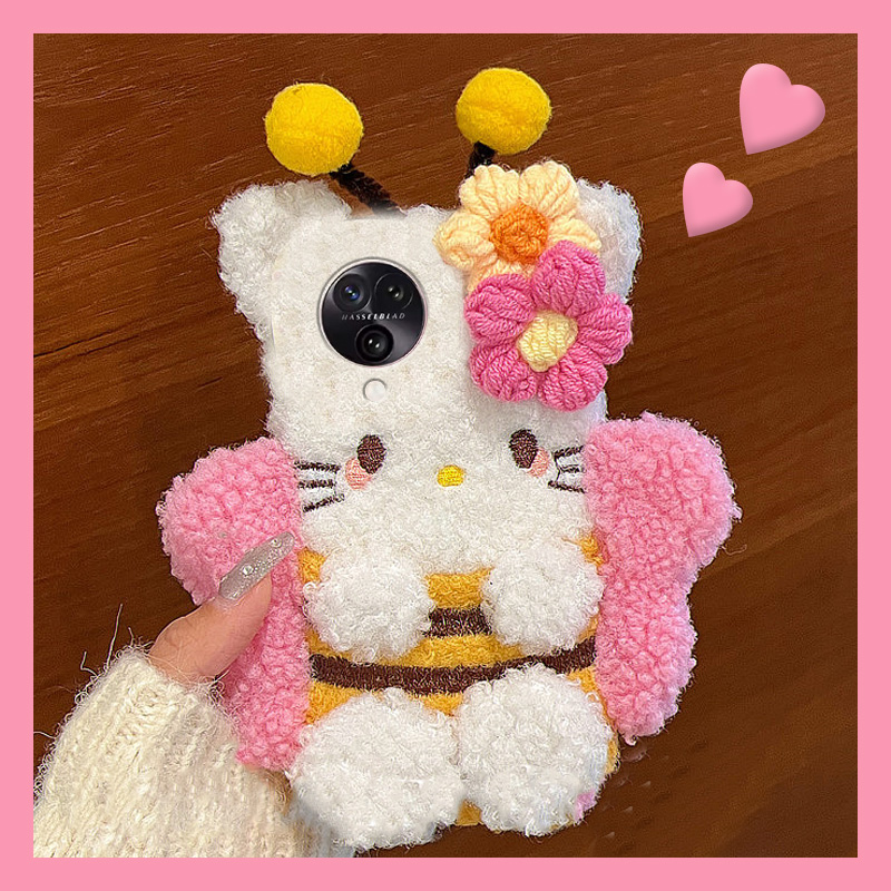 毛绒绒毛茸茸可爱卡通立体蝴蝶猫手机壳