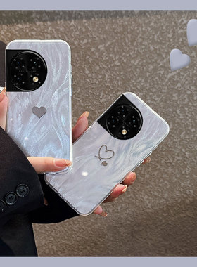简约爱心适用oppo一加12手机壳ace3羽纱2pro银色2v高级感11硅胶9rt软壳8t小众7tpro个性6t创意1+oneplus少女