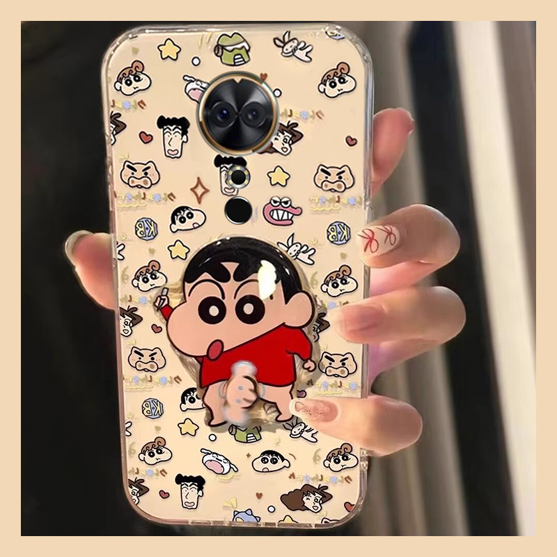 满屏蜡笔小新适用美图m8机壳m8s动漫t8立体t8s支架t9可旋转v6卡通硅胶全包防摔新款透明小众可爱少女心趣味软