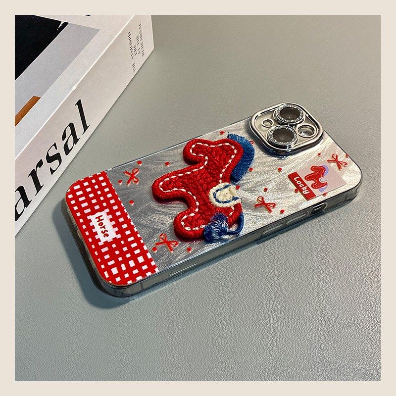 手机壳硅胶羽纱新年红色2026马年