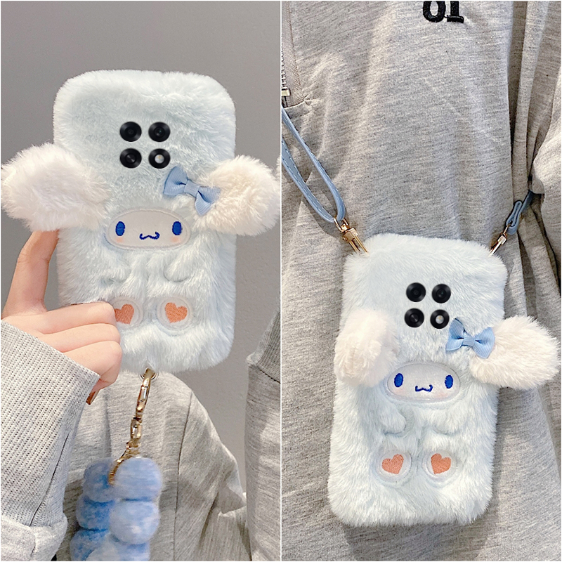 可爱玉桂狗oppoa6pro手机壳a6gt立体a6max斜挎a6i可背por卡通0ppo硅胶oppo毛绒绒全包防摔斜跨毛毛秋冬季斜跨