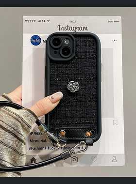 ins风立体山茶花适用oppofindx9plus手机壳fondx8ultra挂绳x7黑色x6pro绒布x5小香风x3秋冬r17手提r15x软r11s