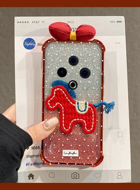波点刺绣小马蝴蝶结适用vivoiqooneo11手机壳iqoo15立体y500闪粉y300pro+红色y300i新年十马年iq00硅胶vivo软