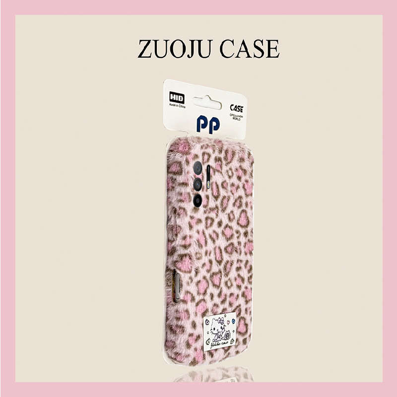 ins风豹纹kt猫适用oppoa3pro手机壳a2x贴纸a1可爱a97秋冬季a96毛绒a95软a93a91a72a58a57a52a32a11a9a31a8a5