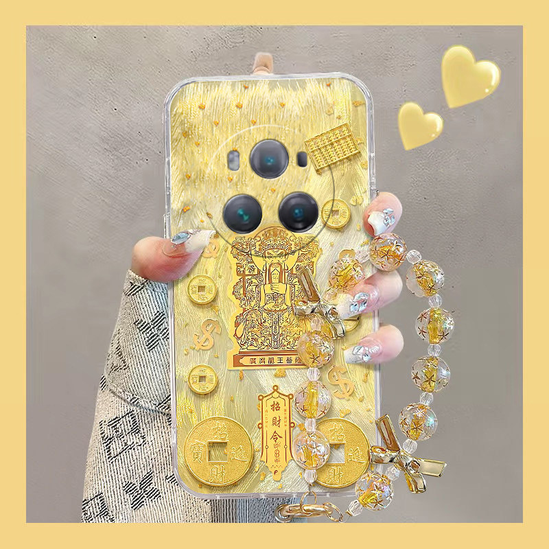 爆单符财神爷适用华为荣耀magic7手机壳play8tpro高级感play7t挂链6t硅胶5t金箔mgaic6pro至臻版majic5/honor