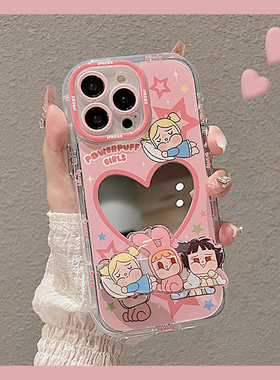 飞天小女警适用vivos19pro手机壳s18e爱心s17镜子s15por镜面s12立体s10支架s9卡通s7t硅胶vovo软壳vivi可爱女