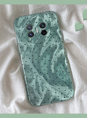 羽纱绿色波点适用华为magicvs2手机壳magicv高级感p50简约pockets新款matexs2硅胶x5软壳x3折叠屏硬壳小众女