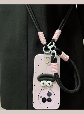 黑色波点适用vivoxfold3pro手机壳xfold2立体xflip香肠嘴vivo卡通vovo折叠屏斜挎可背带vivi透明+十硬壳可爱