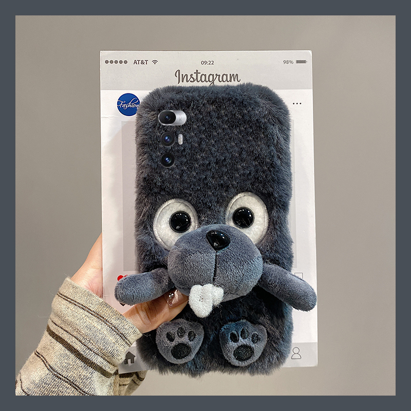 可爱吉娃狗适用小米mixfold4手机壳mixfold3斜挎mixfold2折叠屏mixflip可背带mi秋冬季毛绒毛茸茸挂绳卡通硬