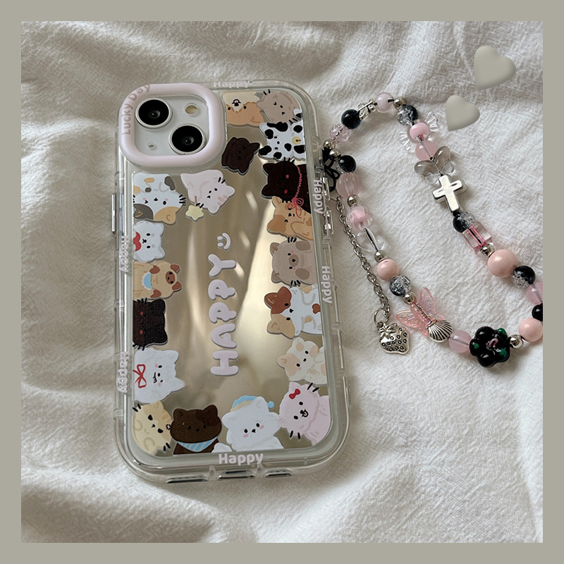 小动物猫咪狗狗适用oppofindx8手机壳findx8ultra镜面fondx7pro镜子por可爱0ppo卡通硅胶oppo创意补妆镜软壳p