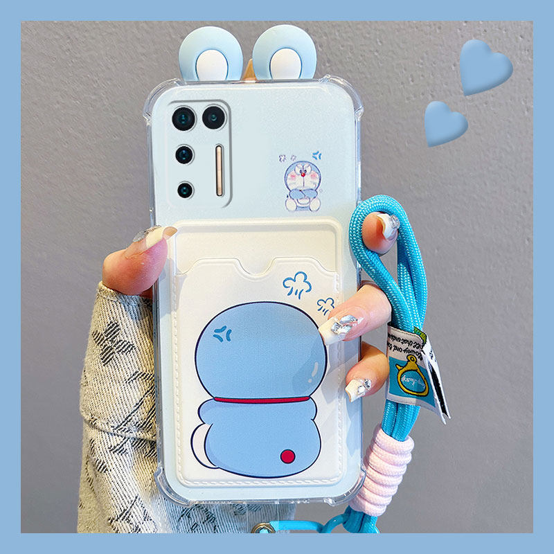 可爱哆啦A梦适用坚果pro3手机壳pro2卡套pro2s卡包r2