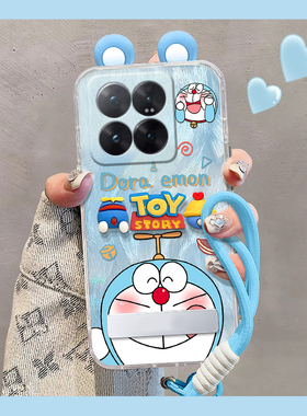 可爱哆啦A梦适用小米14pro手机壳13ultra立体12spro耳朵12x支架11青春版10mix4女9a/mi8se/civi4/3/2/1s硅胶p