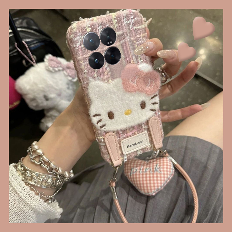 可爱绒布kt猫适用小米15spro手机壳14ultra立体13挂绳12spor卡通12x秋冬季11青春版10硅胶mix4/8se/civi5/4/3