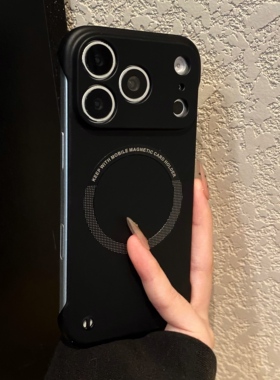 超薄无边框经典黑磁吸适用opporeno15pro手机壳reon14磨砂13肤感12硬壳11pro散热10por+/9/8/7se/6/5k/oppo十