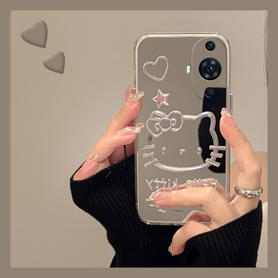 星星kt猫适用华为nova12活力版手机壳novo11ultra日韩nava10se镜子hinova9pro镜面8粉色7i硅胶6por少女补妆镜