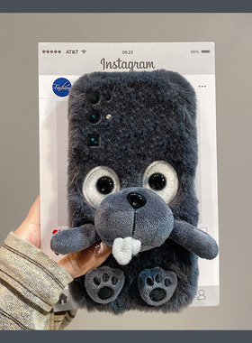 可爱吉娃狗适用华为荣耀30pro+手机壳30s斜挎v30可背带x30i秋冬畅玩30plus毛绒x20se卡通x10max/play4t/3挂绳