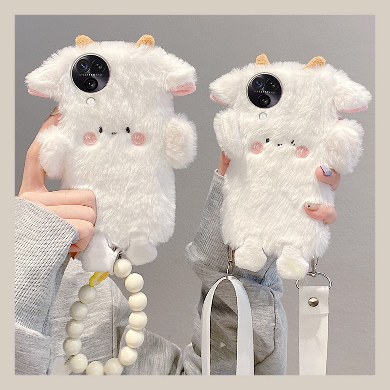 毛绒绒毛茸茸可爱立体小绵羊手机壳