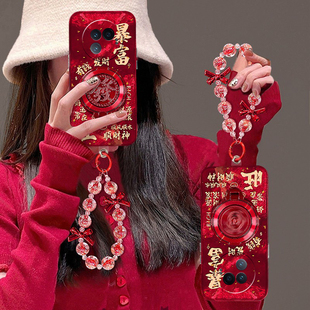 暴富发财支架适用vivoxfold3pro手机壳xfold2可旋转xflip立体vivo喜庆vovo折叠屏挂链vivi新年+十硬壳蛇年女